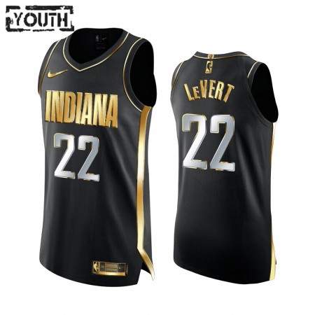 Kinder NBA Indiana Pacers Trikot Caris LeVert 22 2020-21 Schwarz Golden Edition Swingman